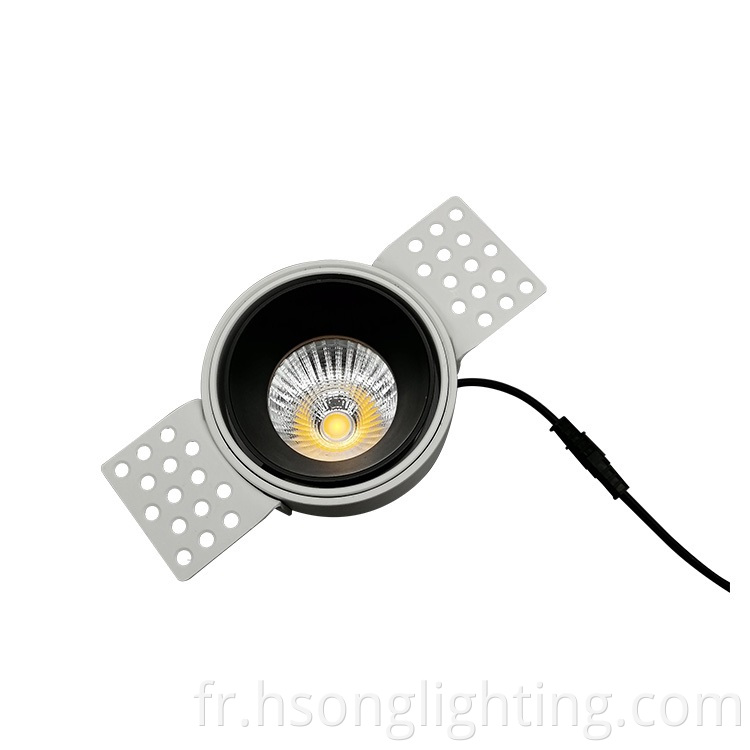 Anti-monnaie sans coupure sans garniture en downlights LED Downwing Downlight CRI90 12W Full Watt pour l'éclairage intérieur